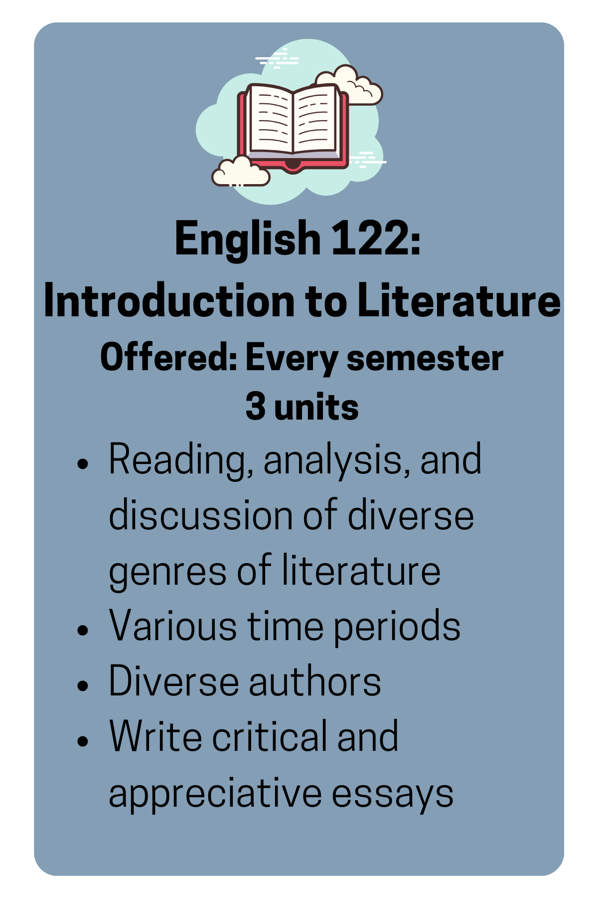 English 122: Intro to Literature Course Description