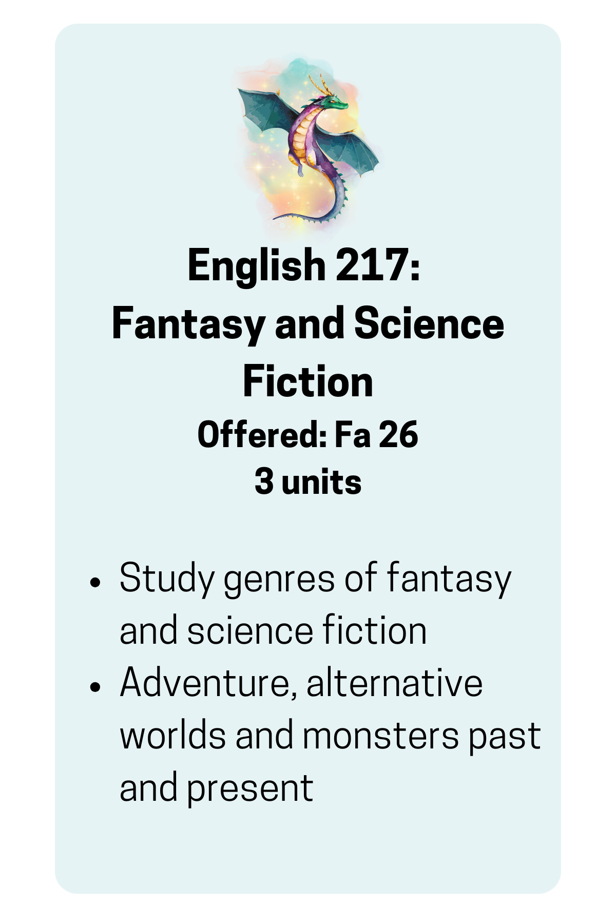 English 217: Fantasy and Science Fiction Course Description