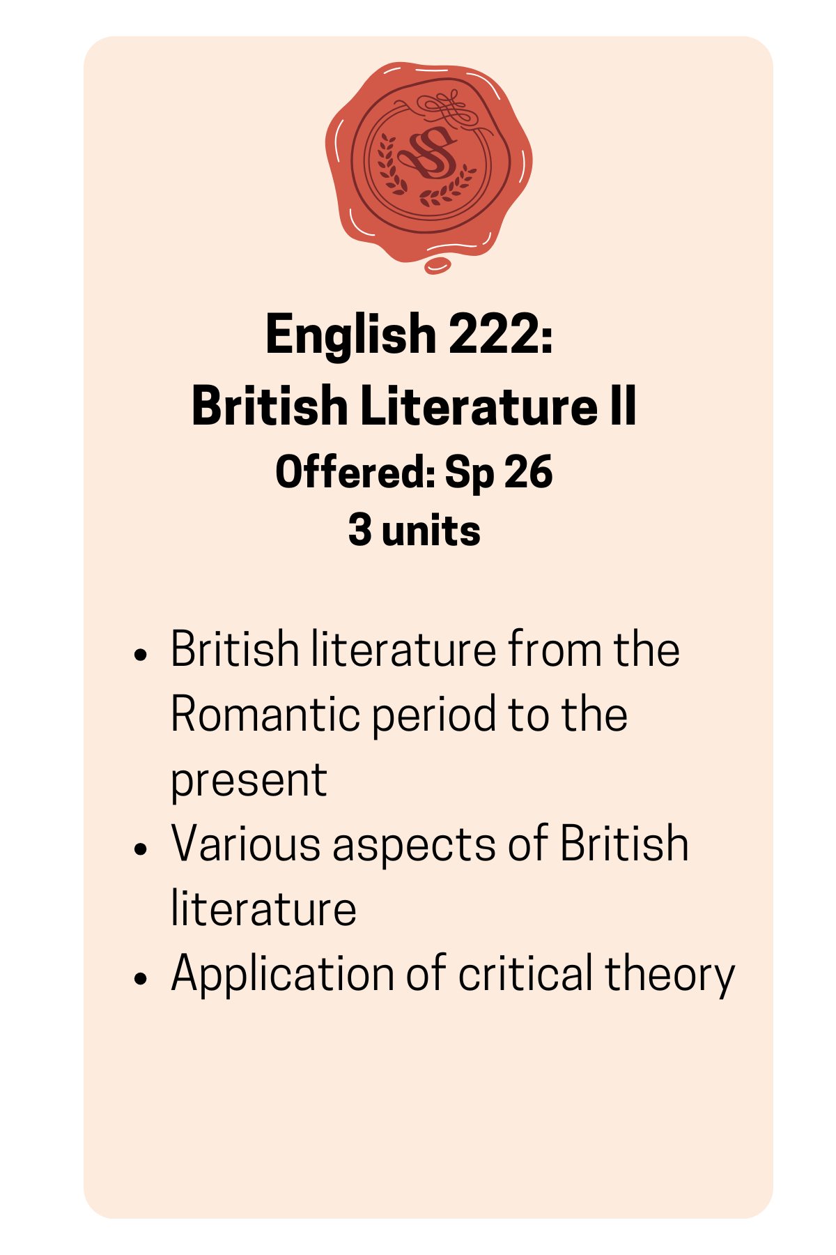 English 222: British Literature 2 Course Description