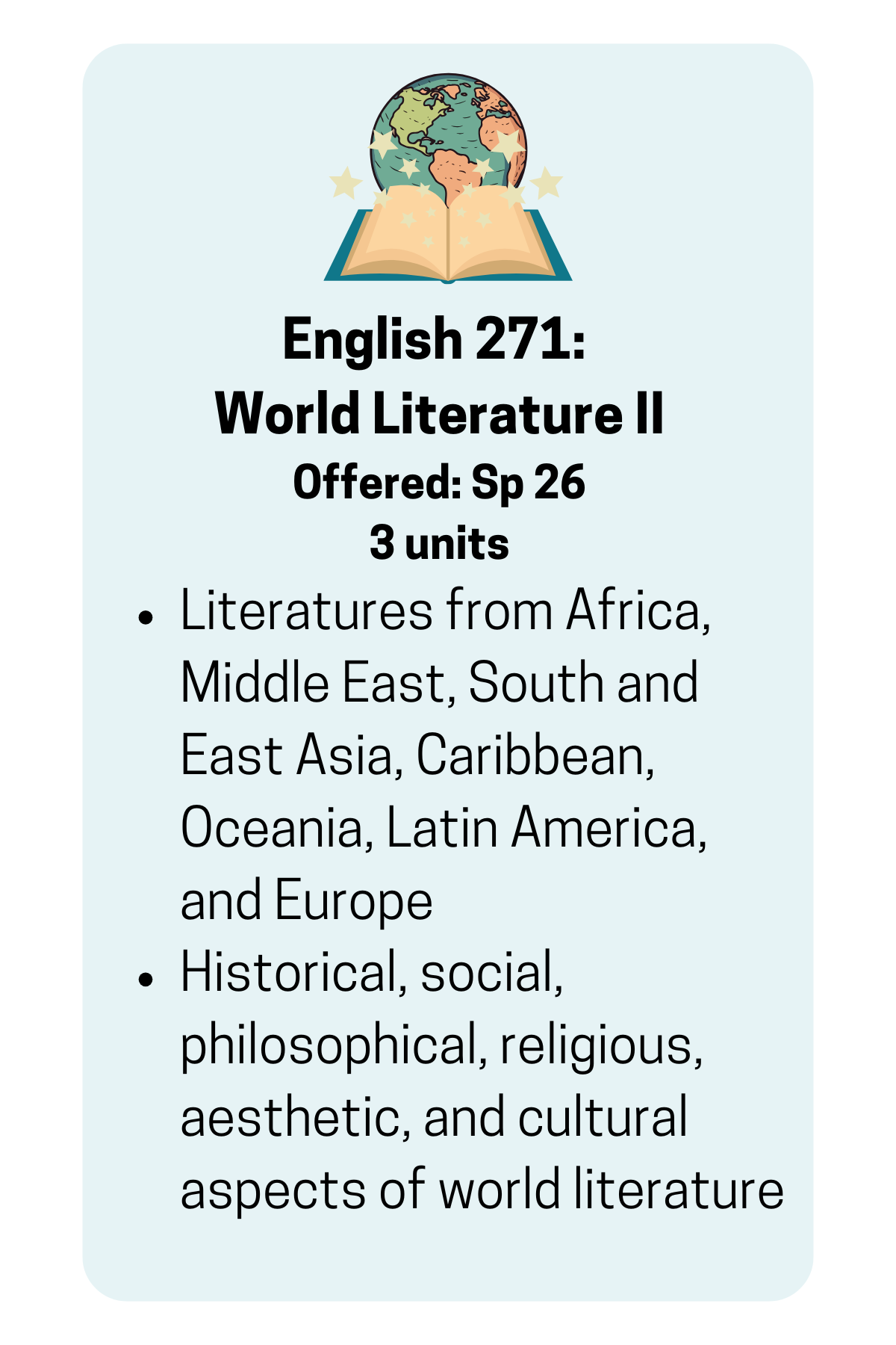 English 271: World Literature 2 Course Description